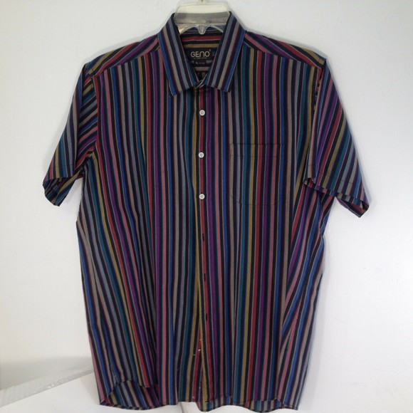 Vintage GENO By Gene Ostro Shirt Single Needle Tailoring Smooth XL - Picture 1 of 6